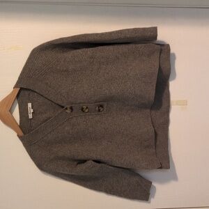 Madewell Gray Ribbed Lyle Henley Sweater Size S